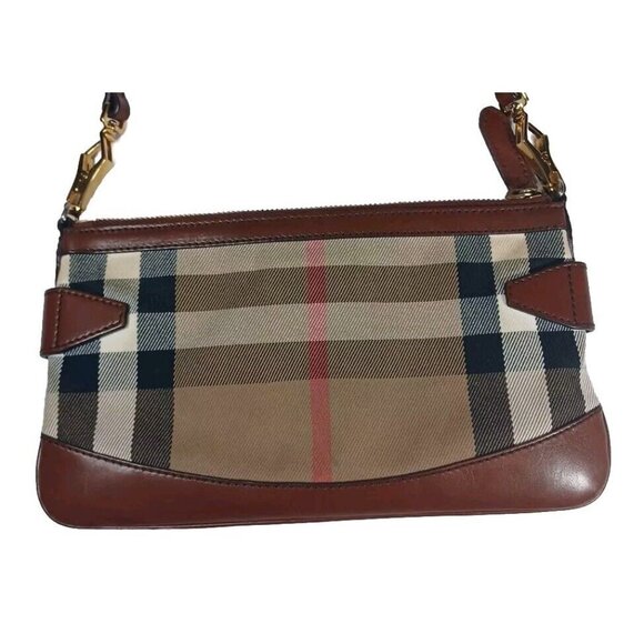 Burberry Bridle Peyton House CheckTartan Leather Fabric Shoulder Crossbo… - Picture 7 of 8